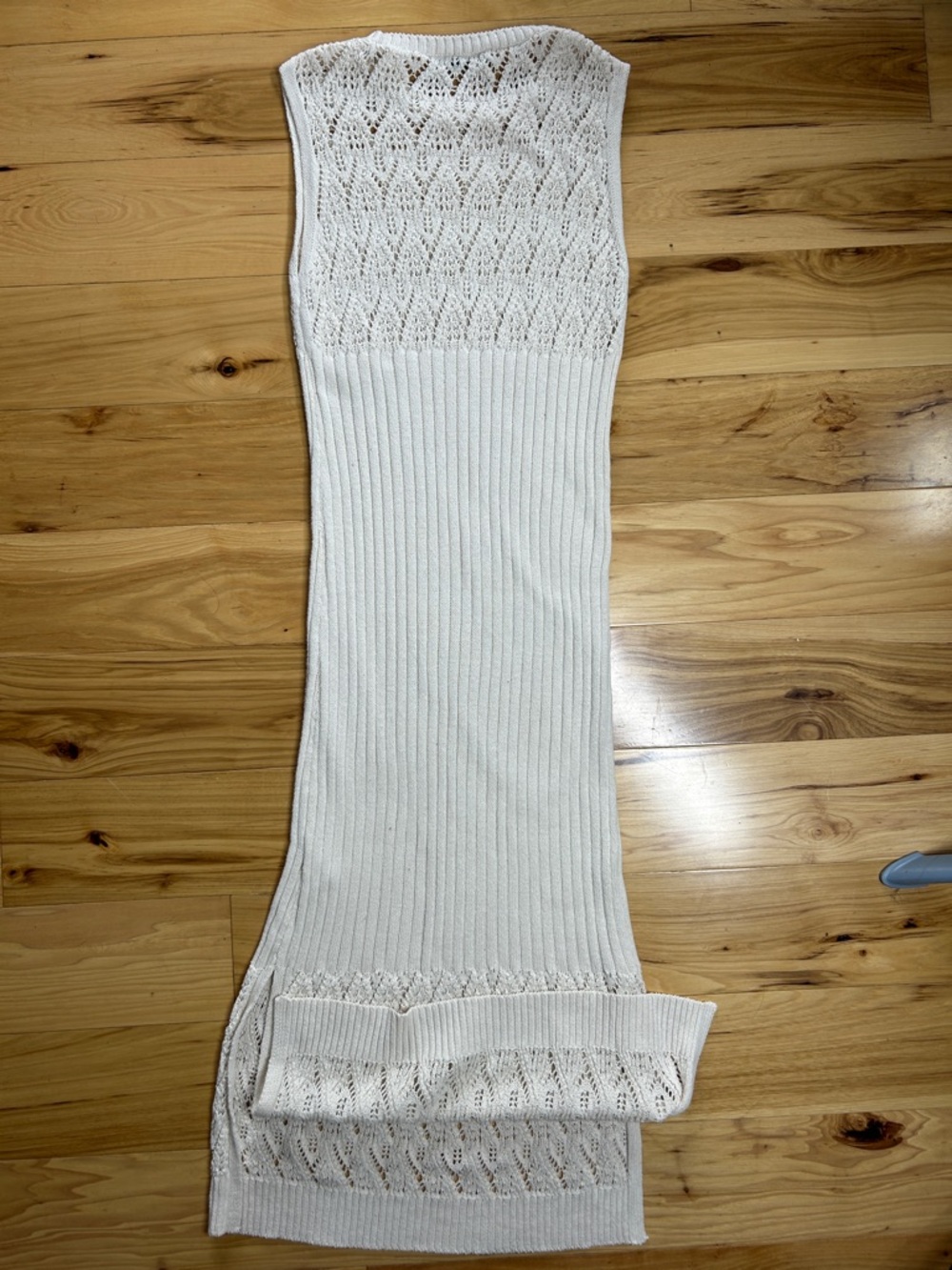 Zara Cream Knit Muscle Style Maxi Dress | Size Small - Picture 5 of 7